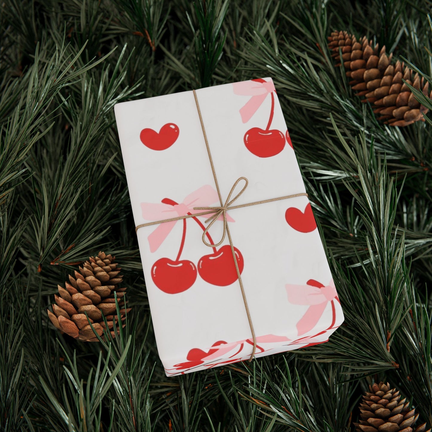 BabyGirl Elite Pink & Red Cherries Wrapping Paper