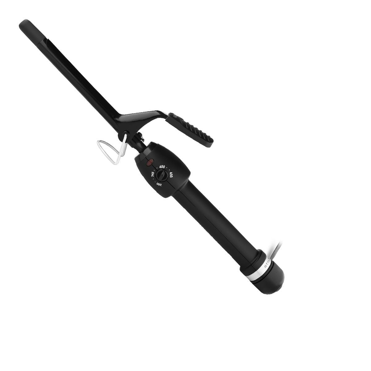 StyleCraft Stay-Temp Black Gold Professional Curling Iron with Extra-Long Thumb Grip, Extended Barrel, Marcel