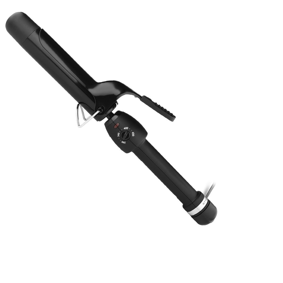 StyleCraft Stay-Temp Black Gold Professional Curling Iron with Extra-Long Thumb Grip, Extended Barrel, Marcel