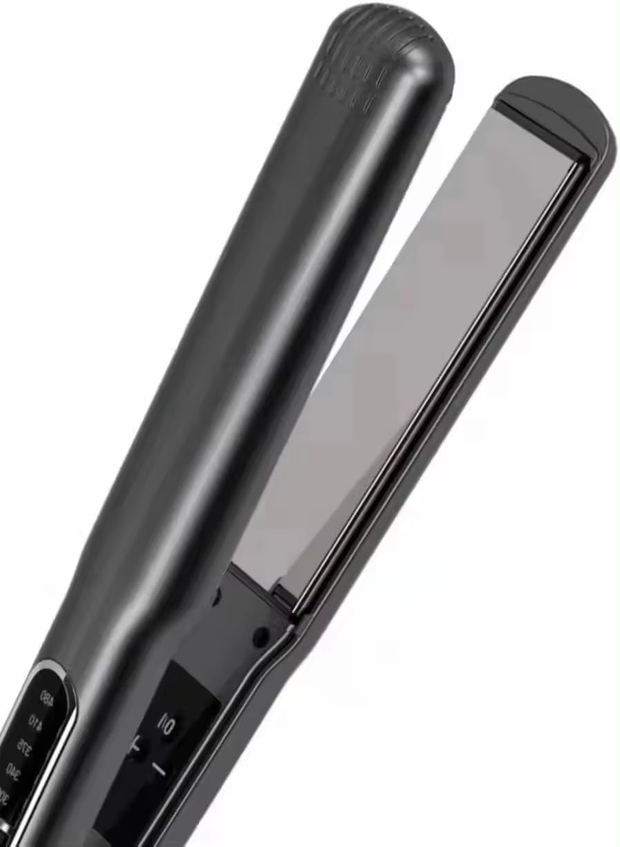 Professional 2 in 1 Digital Titanium Plate Flat Iron Fast Heating Curling Hair Straightener (1 inch)