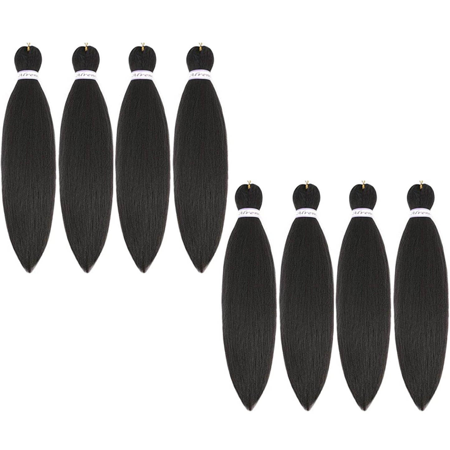 Alrence Pre Stretched Braiding Hair Long Braid 30 Inch 8 Packs Professional Braiding Hair Extensions Synthetic Crochet Twist Braids (30 Inch, 1B#)