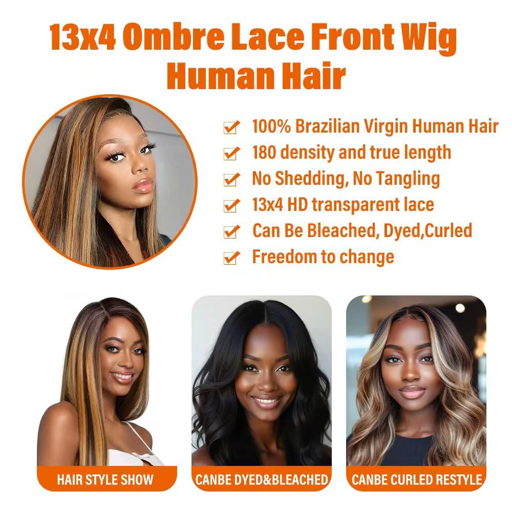13x6 Lace Front Wigs Human Hair for Women 180 Density HD Transparent 28 Inch Straight Lace Front Wigs Human Hair Pre Plucked Glueless Lace Frontal Wigs Natural Black Color