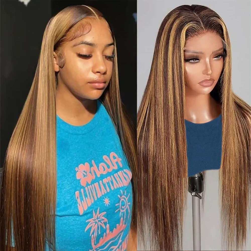 13x6 Lace Front Wigs Human Hair for Women 180 Density HD Transparent 28 Inch Straight Lace Front Wigs Human Hair Pre Plucked Glueless Lace Frontal Wigs Natural Black Color