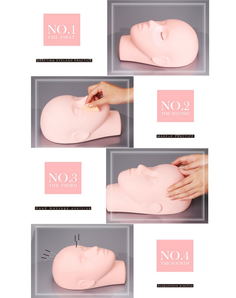 Pro Training Mannequin Flat Head Practice Make Up Eye Lashes Eyelash Extensions,Practice Training Head Manikin Cosmetology Mannequin Doll Face Head