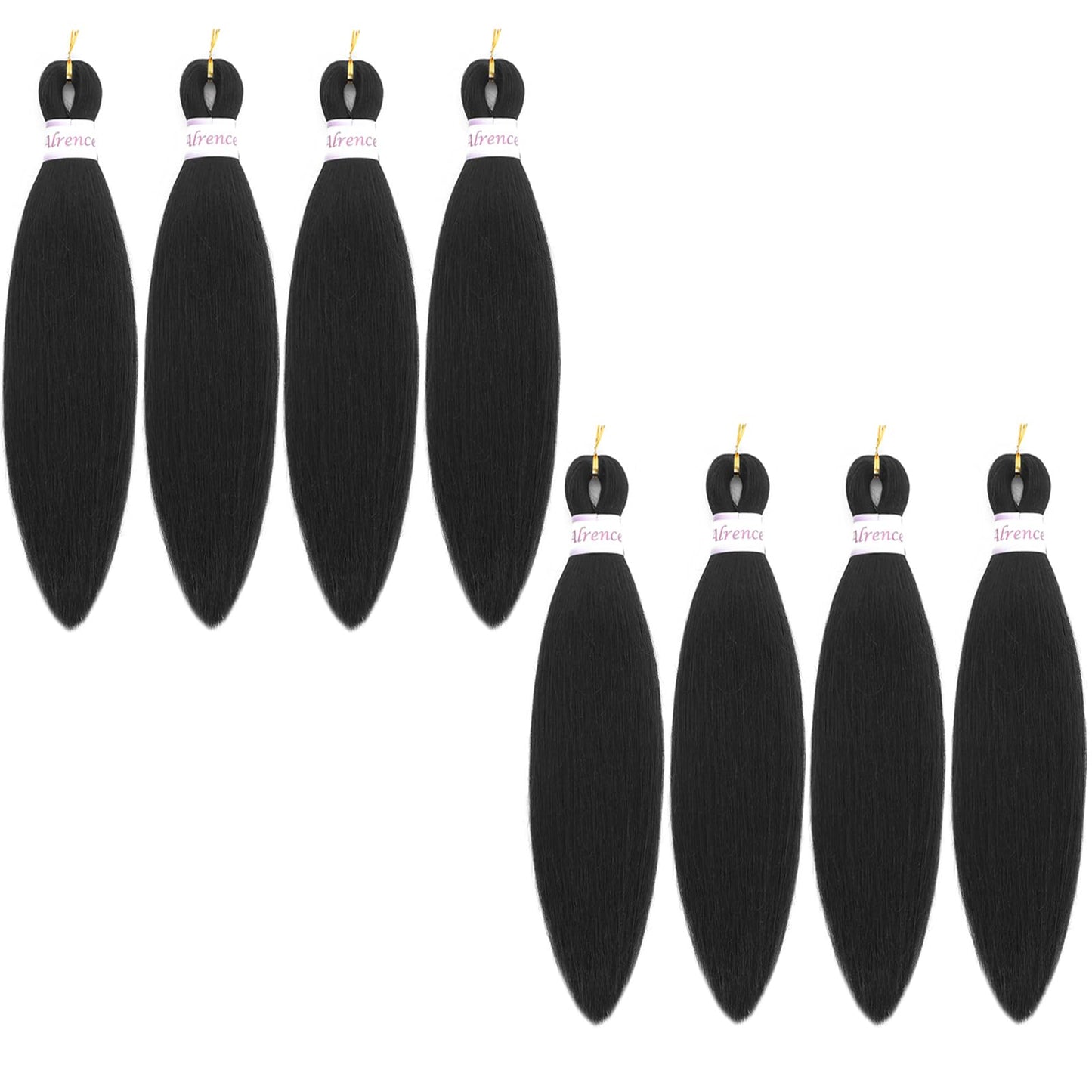 Alrence Pre Stretched Braiding Hair Long Braid 30 Inch 8 Packs Professional Braiding Hair Extensions Synthetic Crochet Twist Braids (30 Inch, 1B#)