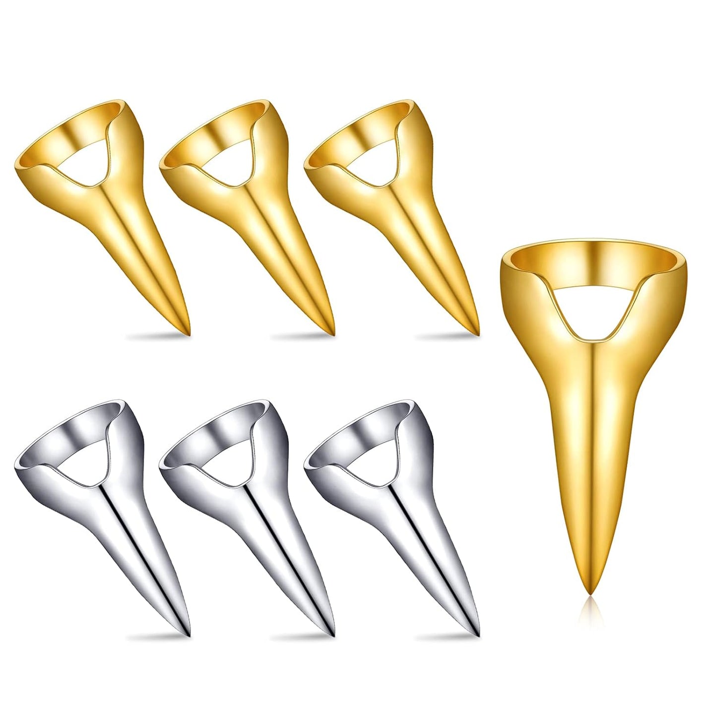 Jadive 6 Pieces Metal Hair Parting & Sectioning Rings Stitch Braid Tool Finger Retro Hair Extensions Tools for Women, Halloween Cosplay, Salon Use