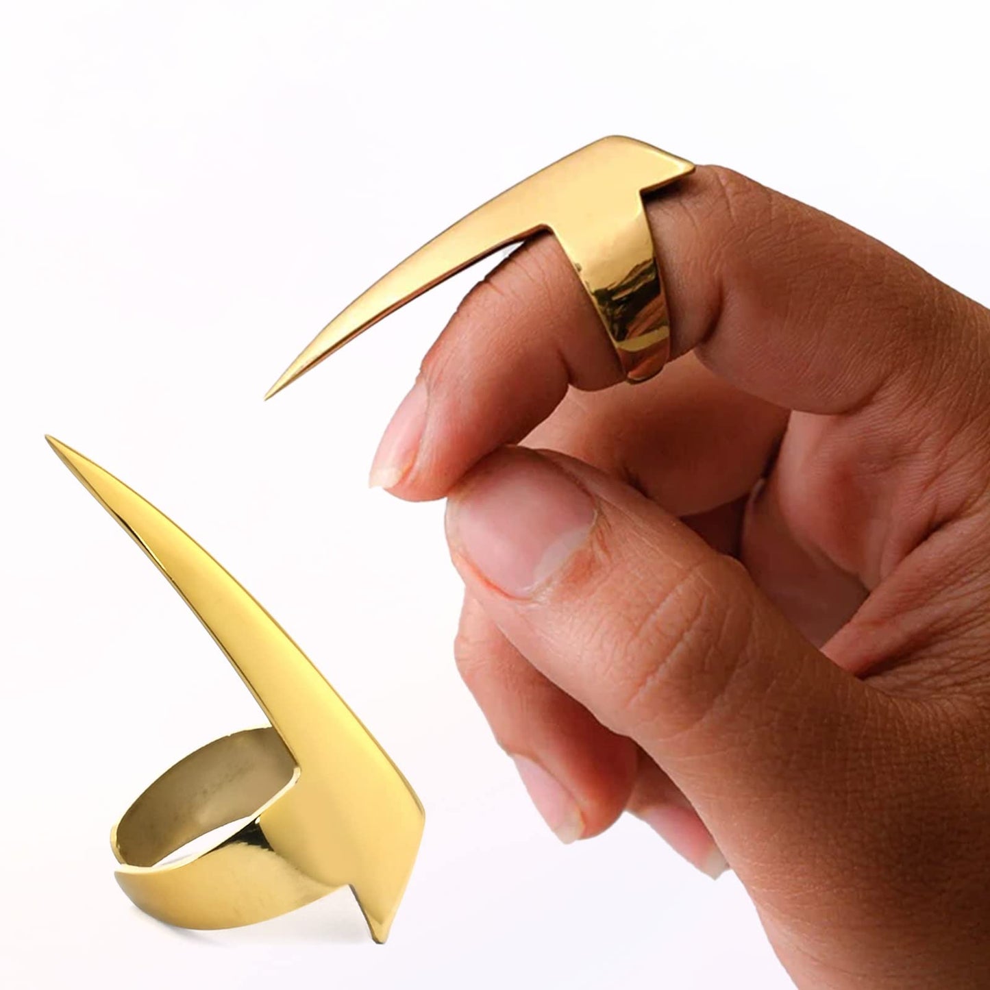 Quick Hair Braids Parting & Sectioning Rings 1pc - Stainless Steel Stitch Braid Tool Finger for Durable Dreadlocks Wig & Installation of Human Hair Extensions Braiding Tools (Gold)