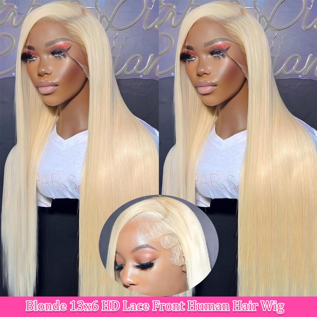 30 Inch 613 Lace Front Wig Human Hair Blonde 13X6 HD Transparent Lace Front Wigs Human Hair 180% Density Blonde Glueless Wigs 613 HD Straight Lace Frontal Wig Pre Plucked