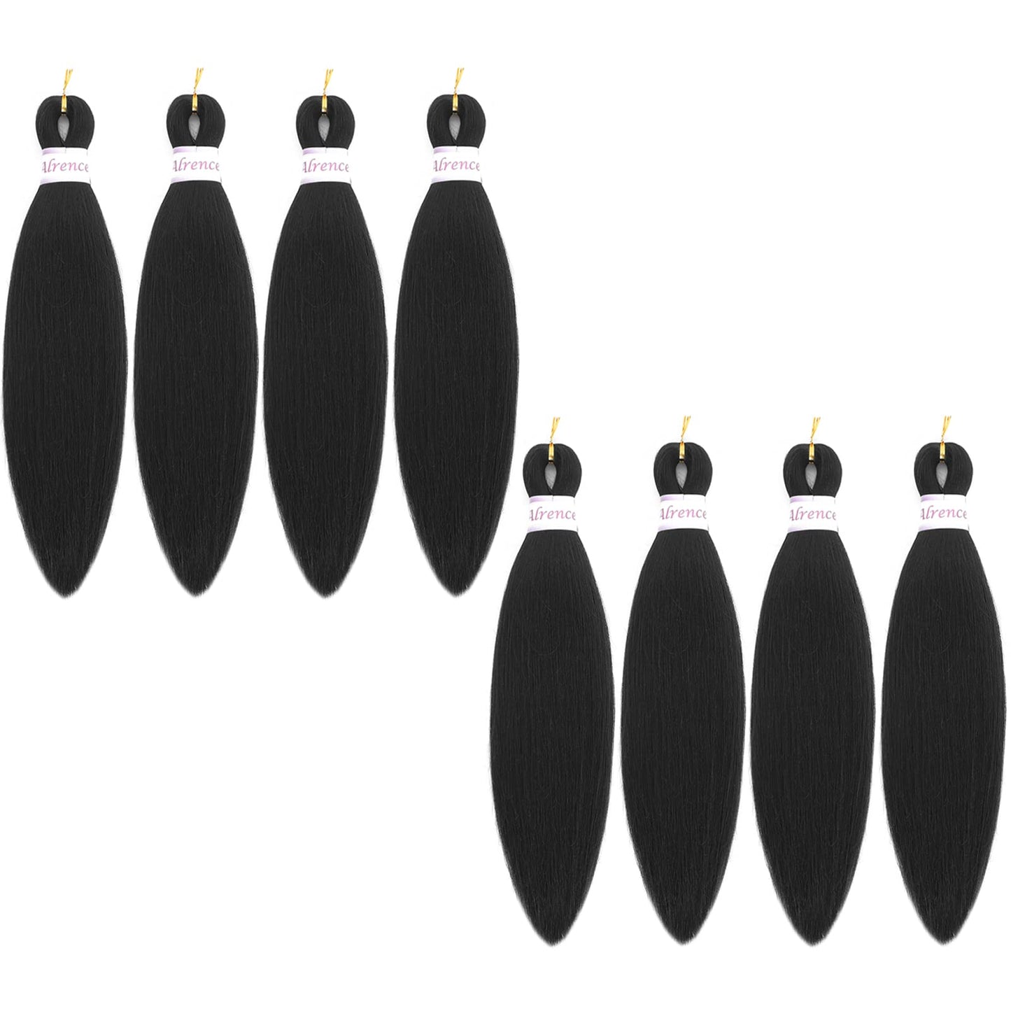 Alrence Pre Stretched Braiding Hair Long Braid 30 Inch 8 Packs Professional Braiding Hair Extensions Synthetic Crochet Twist Braids (30 Inch, 1B#)