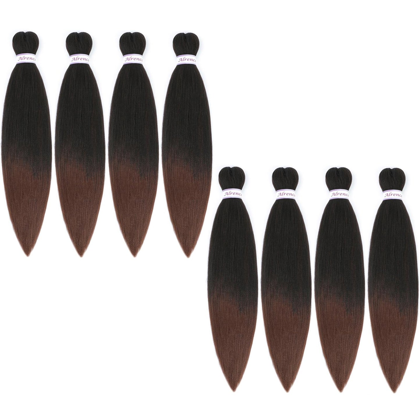 Alrence Pre Stretched Braiding Hair Long Braid 30 Inch 8 Packs Professional Braiding Hair Extensions Synthetic Crochet Twist Braids (30 Inch, 1B#)