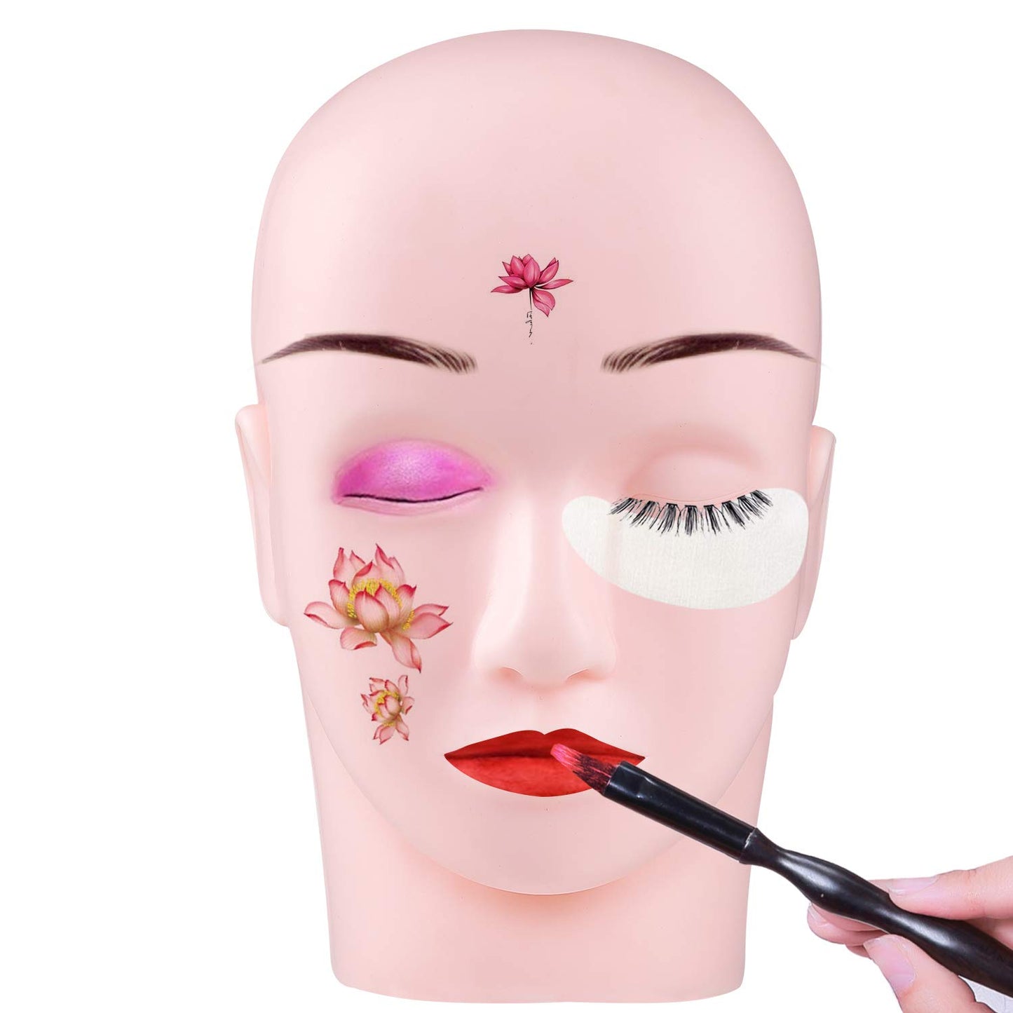 Pro Training Mannequin Flat Head Practice Make Up Eye Lashes Eyelash Extensions,Practice Training Head Manikin Cosmetology Mannequin Doll Face Head