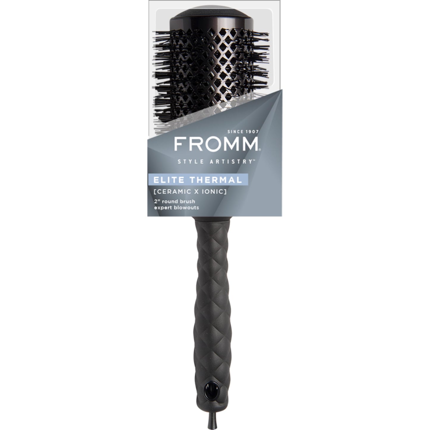 Fromm Elite Thermal Ceramic x Ionic 1.25 Inch Round Hair Brush for Expert Blowouts, Hair Drying, Extended Barrel for Anti-Static Styling, Smoothing, Straightening, and Shine, Ideal for Short Hair
