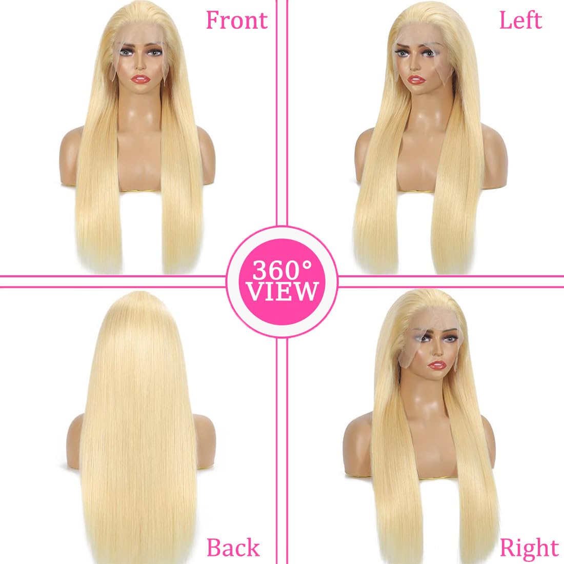 30 Inch 613 Lace Front Wig Human Hair Blonde 13X6 HD Transparent Lace Front Wigs Human Hair 180% Density Blonde Glueless Wigs 613 HD Straight Lace Frontal Wig Pre Plucked