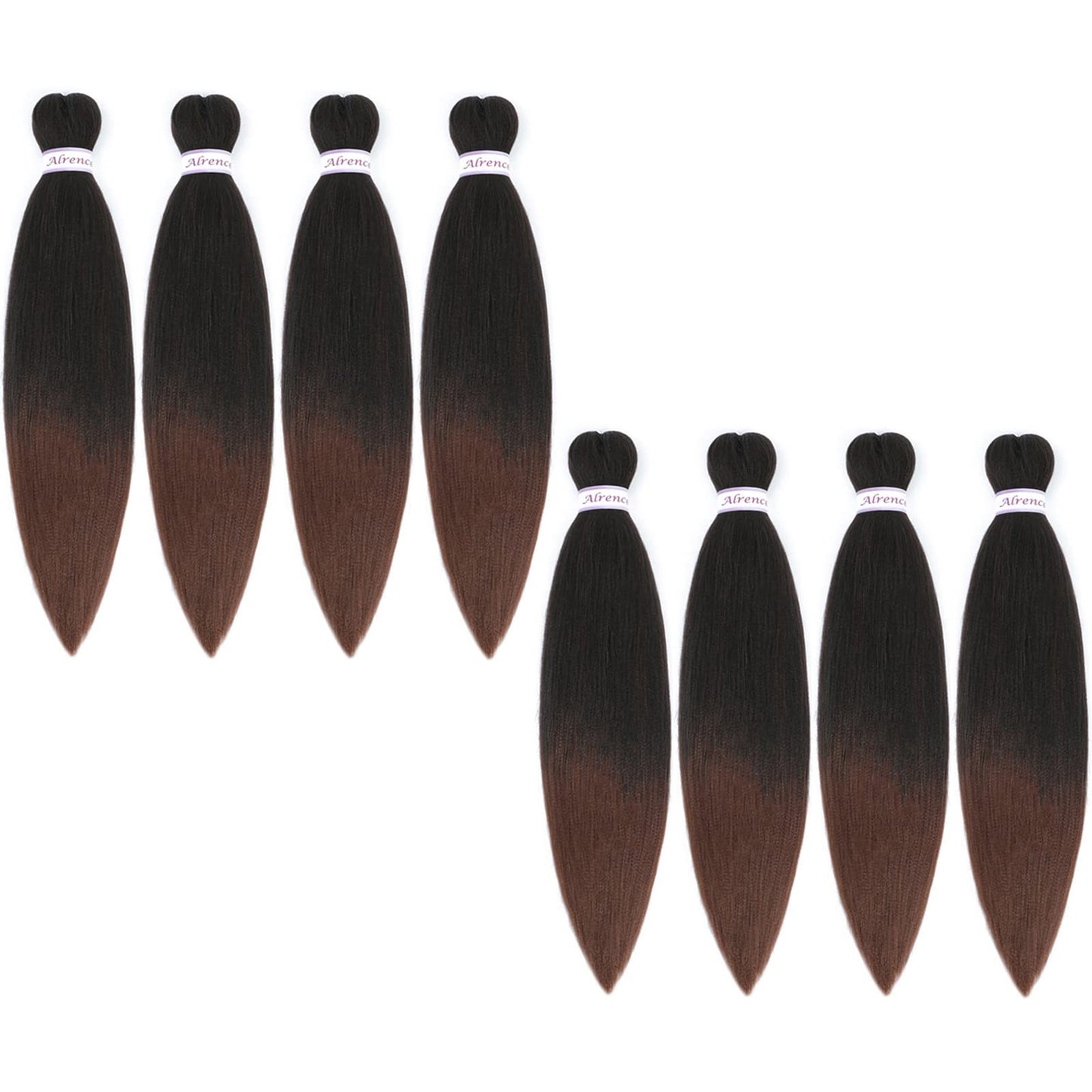 Alrence Pre Stretched Braiding Hair Long Braid 30 Inch 8 Packs Professional Braiding Hair Extensions Synthetic Crochet Twist Braids (30 Inch, 1B#)