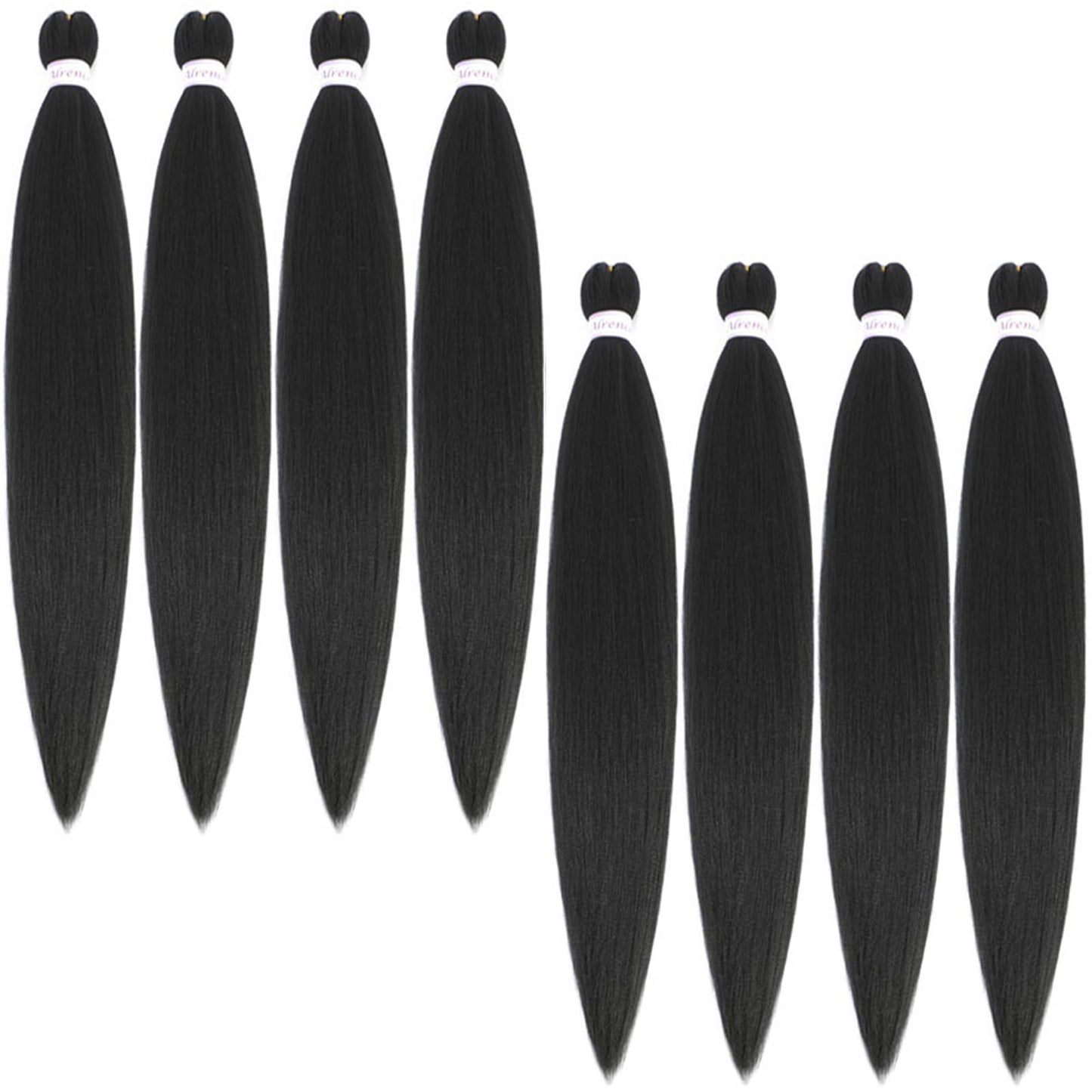 Alrence Pre Stretched Braiding Hair Long Braid 30 Inch 8 Packs Professional Braiding Hair Extensions Synthetic Crochet Twist Braids (30 Inch, 1B#)