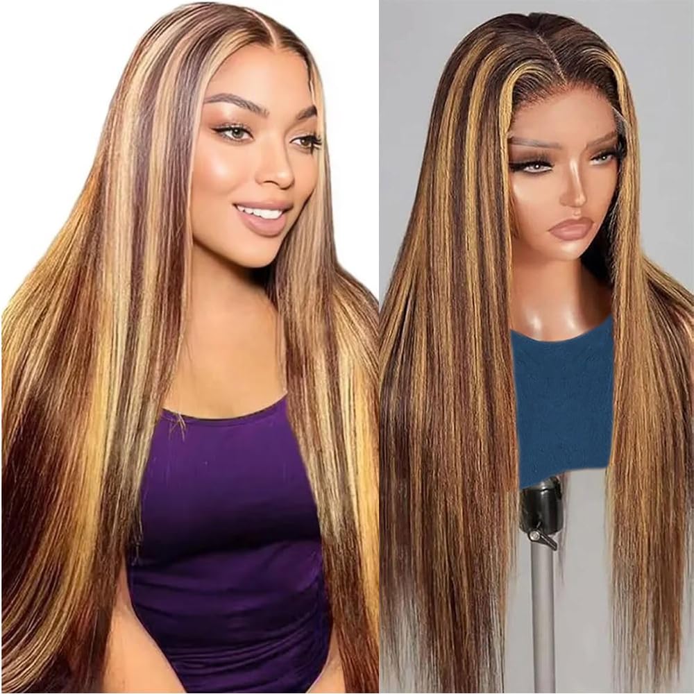 13x6 Lace Front Wigs Human Hair for Women 180 Density HD Transparent 28 Inch Straight Lace Front Wigs Human Hair Pre Plucked Glueless Lace Frontal Wigs Natural Black Color