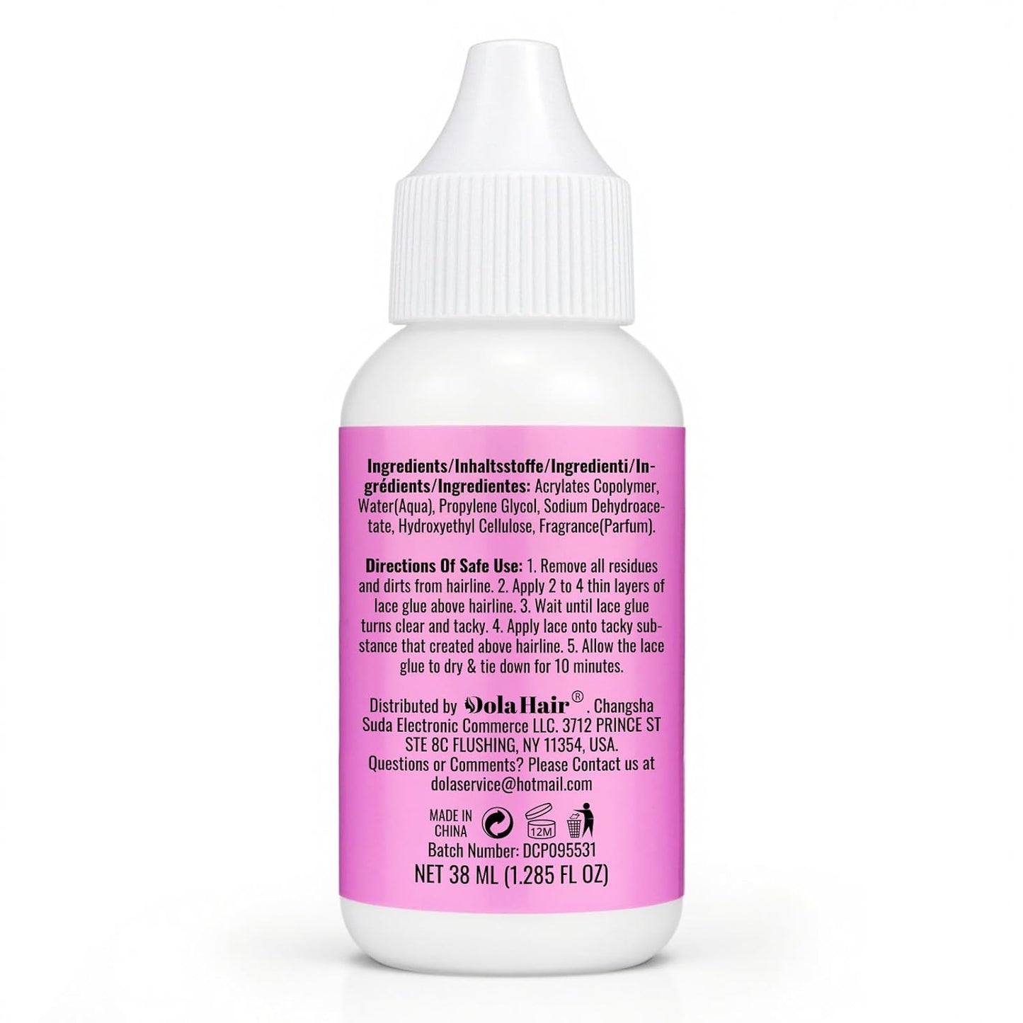 Dolahair Extreme Hold Lace Glue for Wigs, Waterproof, Invisible Bonding, 1.3 Ounce