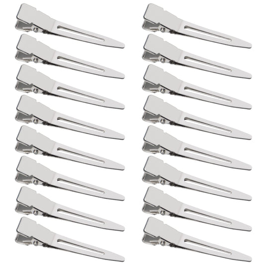 100 Pack 1.77 Inch Single Prong Pin Curl Duckbill Clips,Silver Setting Section Hair Clips Metal Alligator Clips for Hair Extensions