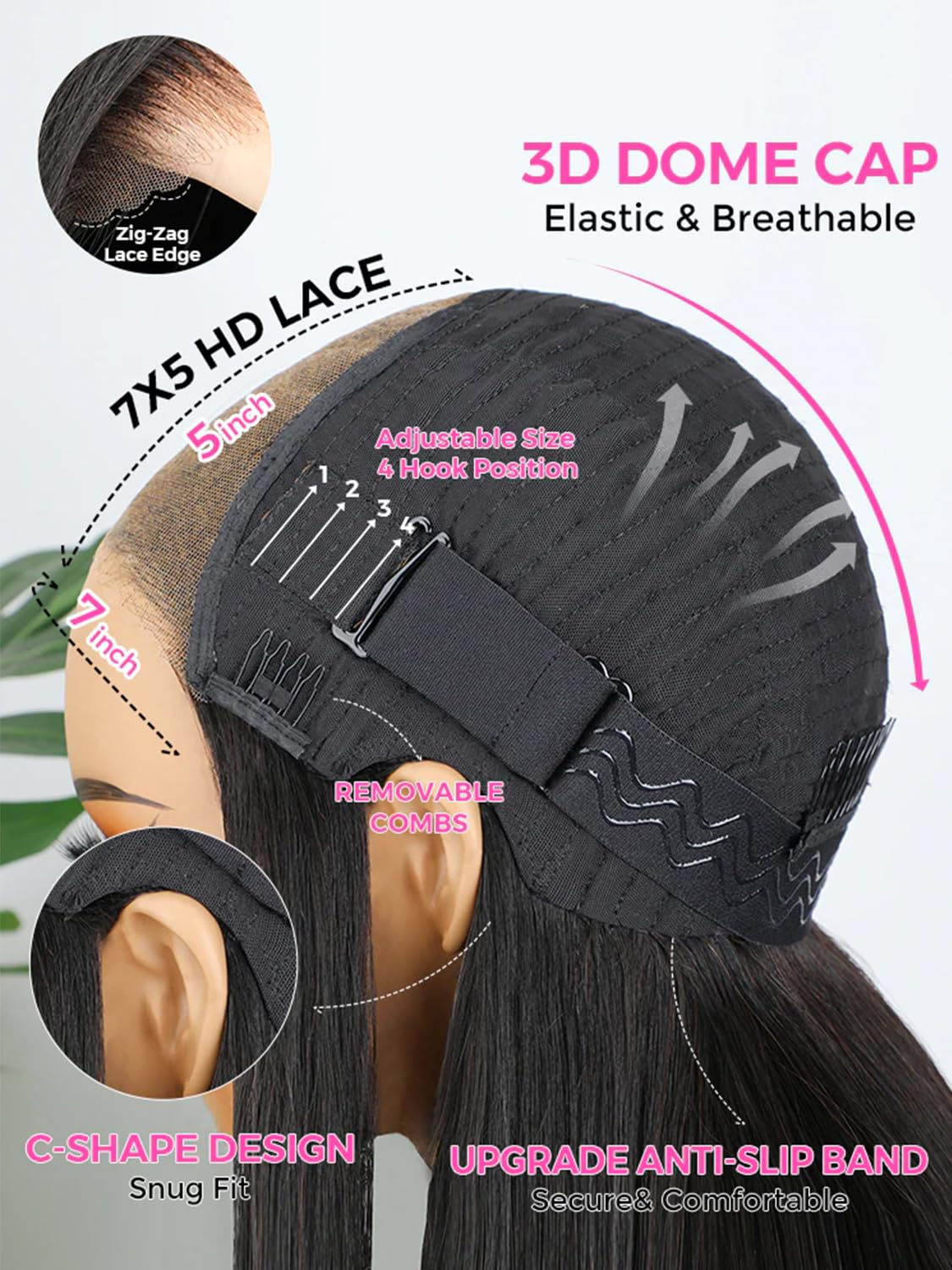 ISEE HAIR Lace Front Wigs Human Hair Kinky Straight Wear & Go Glueless Wigs Natural Hairline Pre Cut 7x5 HD Lace Closure Wig Beginner Friendly 180% Density (Natural Color, 20 Inch)