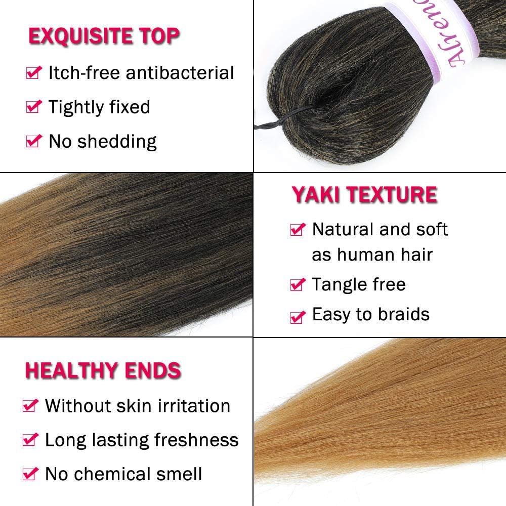 Alrence Pre Stretched Braiding Hair Long Braid 30 Inch 8 Packs Professional Braiding Hair Extensions Synthetic Crochet Twist Braids (30 Inch, 1B#)