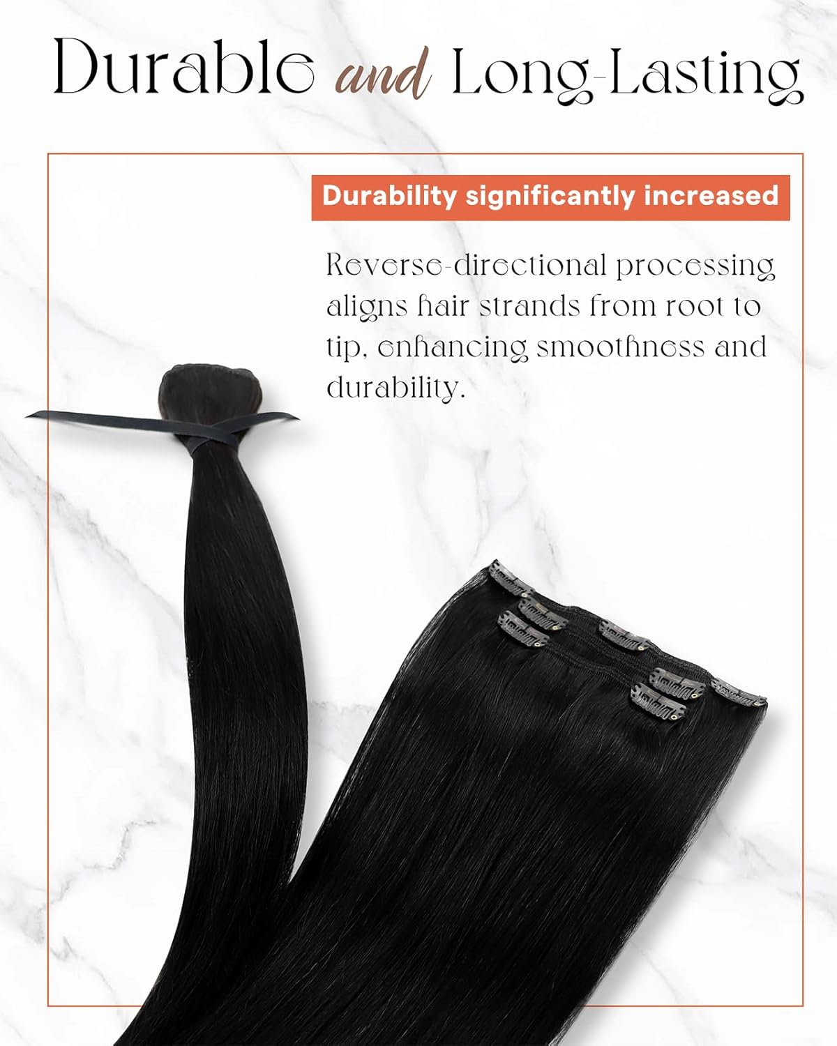 Sunny Hair Clip in Hair Extensions Straight Human Hair Clip in Extensions Remy Clip in Hair Extensions Real Human Hair Extensions Clip ins Jet Black for Women 22inch