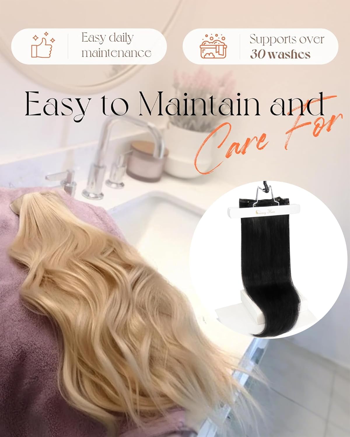 Sunny Hair Clip in Hair Extensions Straight Human Hair Clip in Extensions Remy Clip in Hair Extensions Real Human Hair Extensions Clip ins Jet Black for Women 22inch