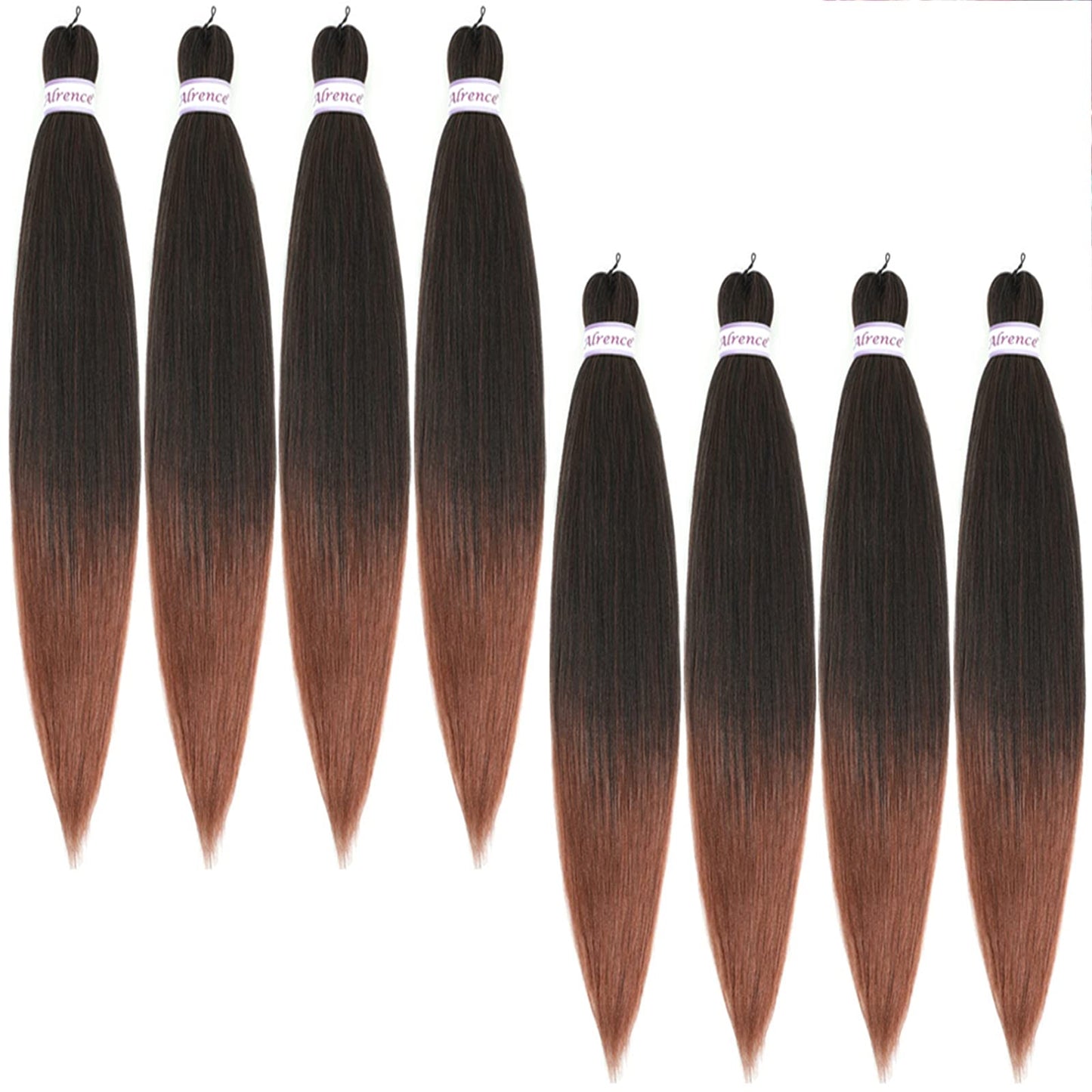 Alrence Pre Stretched Braiding Hair Long Braid 30 Inch 8 Packs Professional Braiding Hair Extensions Synthetic Crochet Twist Braids (30 Inch, 1B#)