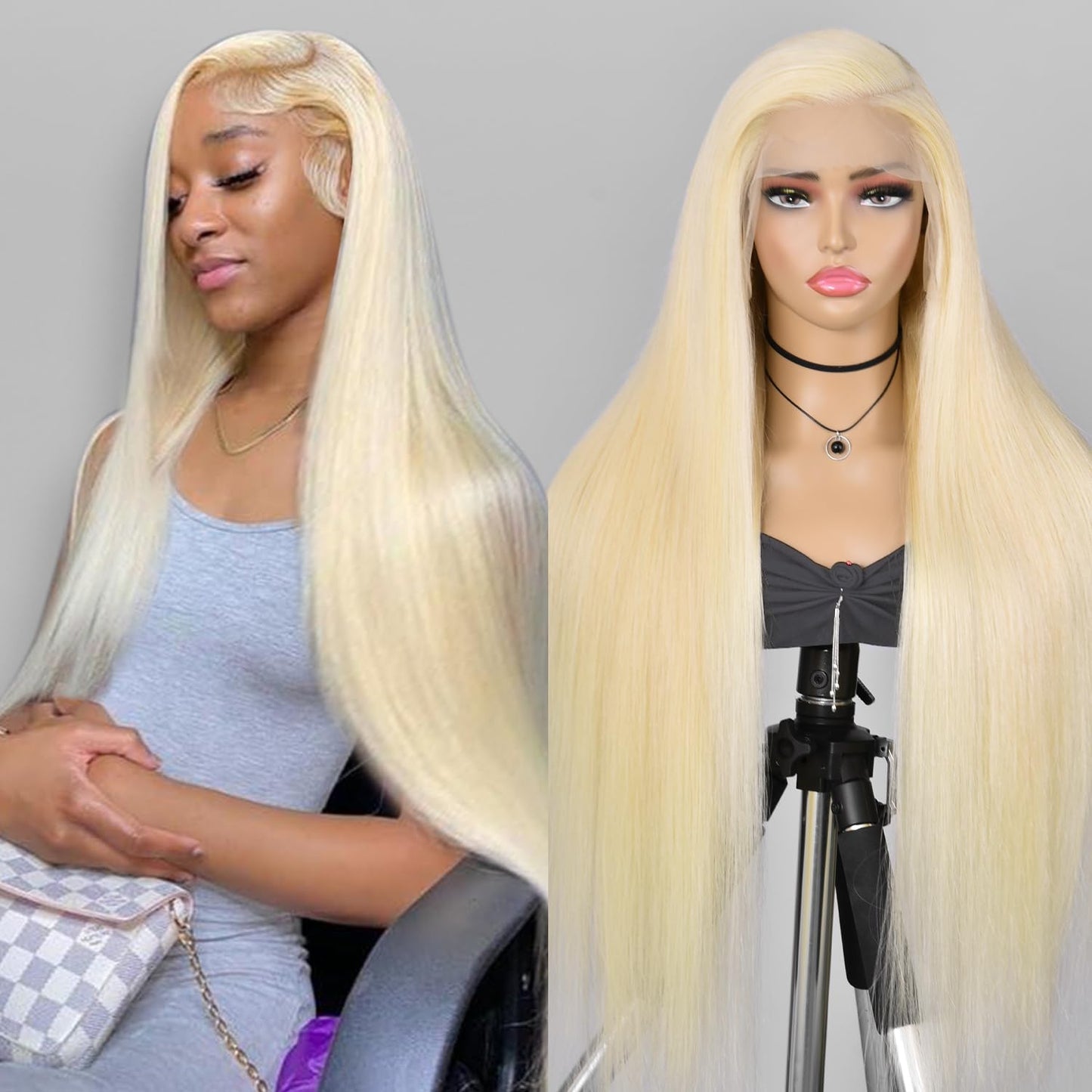 Alididi 613 13x6 Lace Front Wig Human Hair 150 Density Blonde Wig Human Hair 613 Lace Front Wig Human Hair Straight Lace Frontal Wig (150Inch, 613 Blonde Wig)