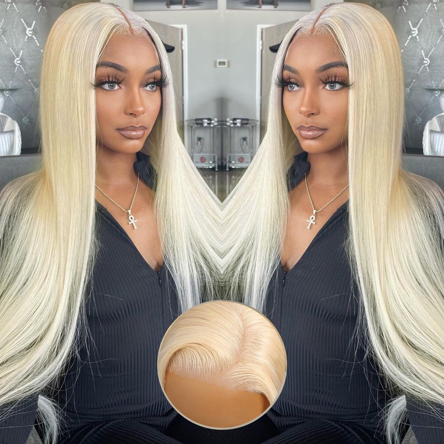 Alididi 613 13x6 Lace Front Wig Human Hair 150 Density Blonde Wig Human Hair 613 Lace Front Wig Human Hair Straight Lace Frontal Wig (150Inch, 613 Blonde Wig)