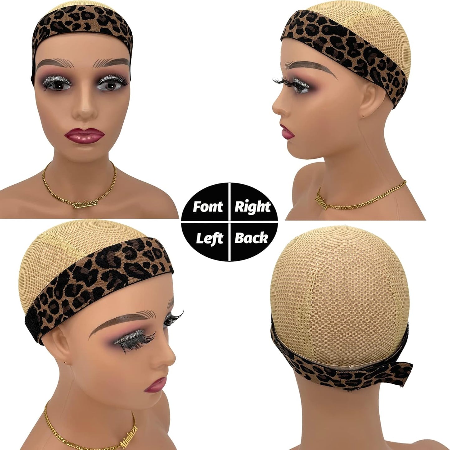 3 Pcs Elastic Bands for Wigs - Lace Melting, Edge Wrap to Lay Edges (Silver, Leopard, Black Pack)