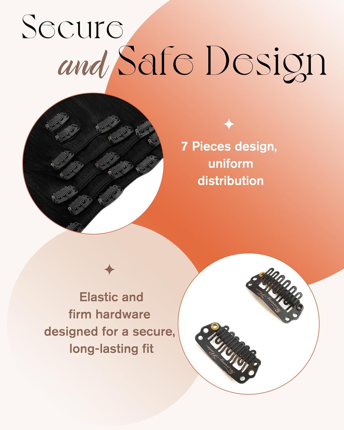 Sunny Hair Clip in Hair Extensions Straight Human Hair Clip in Extensions Remy Clip in Hair Extensions Real Human Hair Extensions Clip ins Jet Black for Women 22inch