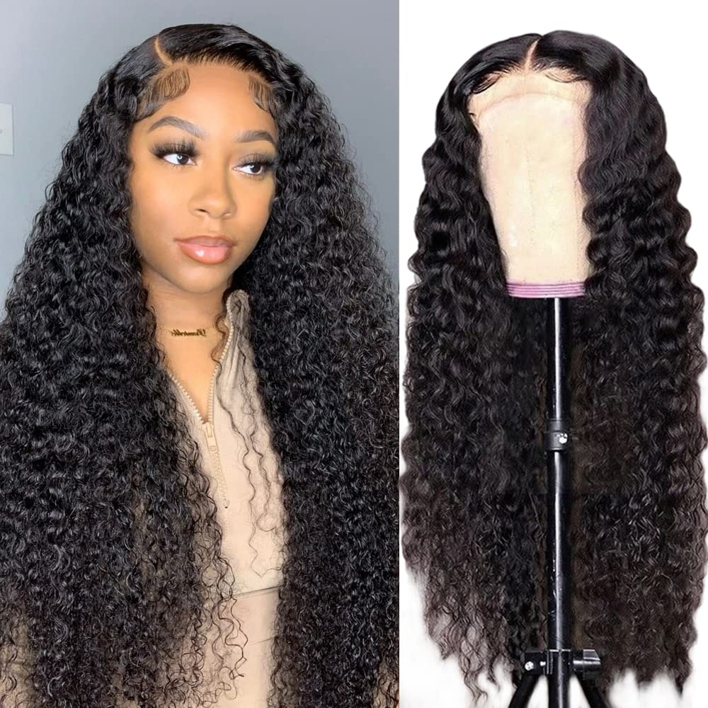 bangjazz 13x4 Deep Wave Lace Front Wigs Human Hair 180% Density Deep Wave Frontal Wigs Human Hair HD Lace 26 Inch Curly Wigs for Black Women Pre Plucked with Baby Hair Curly Lace Front Wig