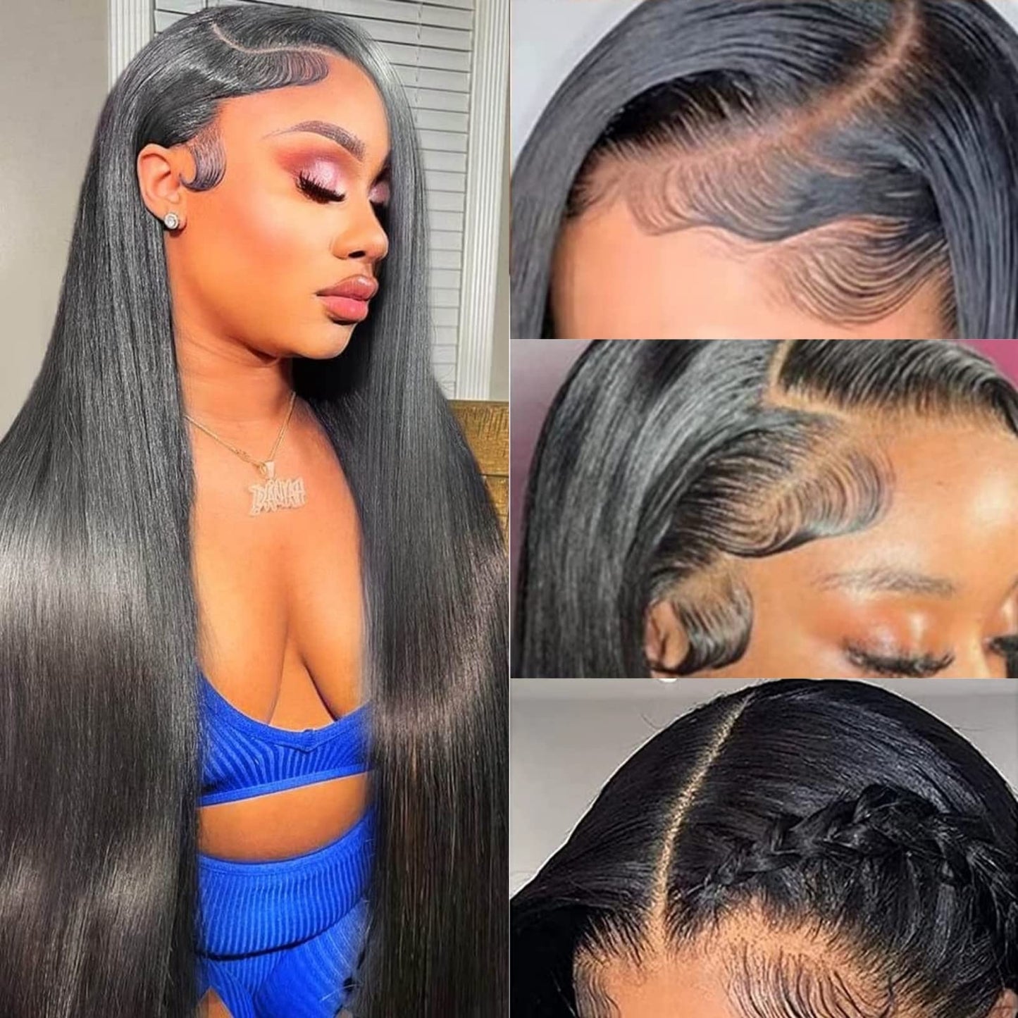 13x6 Lace Front Wigs Human Hair for Women 180 Density HD Transparent 28 Inch Straight Lace Front Wigs Human Hair Pre Plucked Glueless Lace Frontal Wigs Natural Black Color