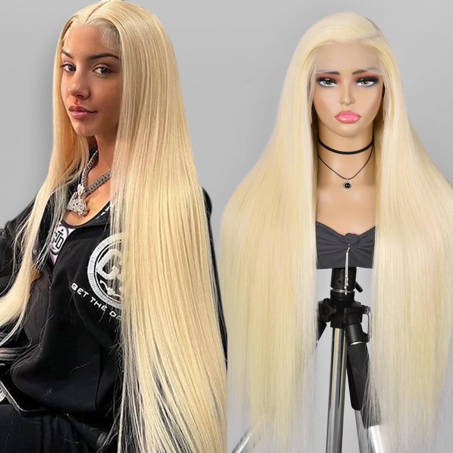 Alididi 613 13x6 Lace Front Wig Human Hair 150 Density Blonde Wig Human Hair 613 Lace Front Wig Human Hair Straight Lace Frontal Wig (150Inch, 613 Blonde Wig)