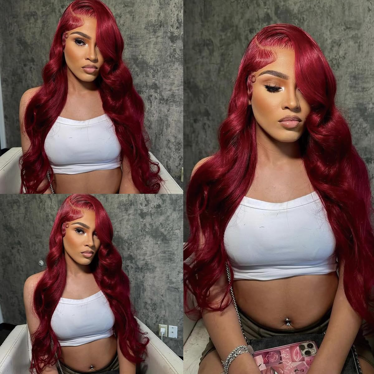 28 Inch 99j Burgundy Lace Front Wigs Human Hair Red Burgundy Wig 180% Density 13x6 Body Wave Lace Front Wigs Pre Plucked Glueless Lace Front Wigs Human Hair for Women