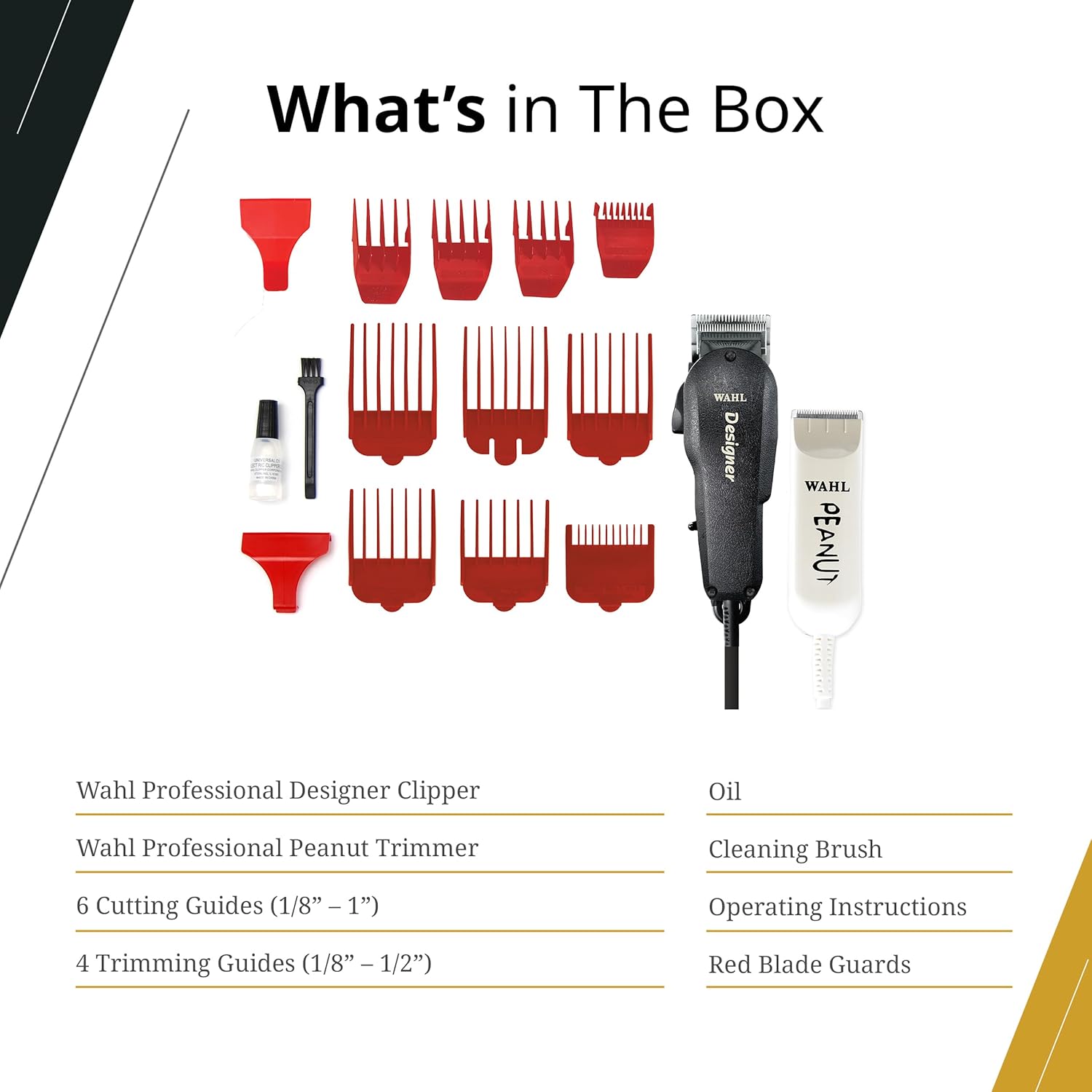Wahl Professional All Star Corded Combo Includes Designer Clipper and Peanut Trimmer Powerful Motors Complete Kit