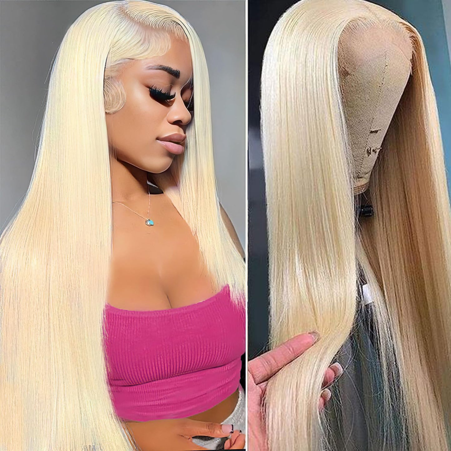30 Inch 613 Lace Front Wig Human Hair Blonde 13X6 HD Transparent Lace Front Wigs Human Hair 180% Density Blonde Glueless Wigs 613 HD Straight Lace Frontal Wig Pre Plucked