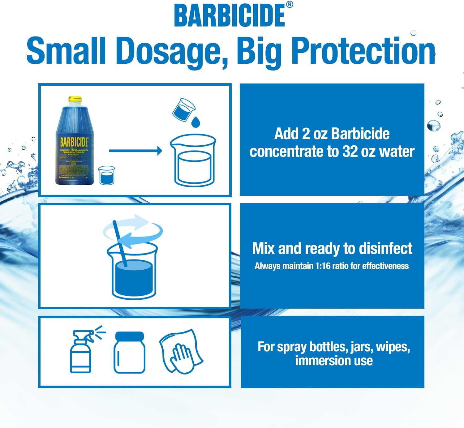 BARBICIDE Disinfectant Concentrate, 64 Oz (2 Bottles)