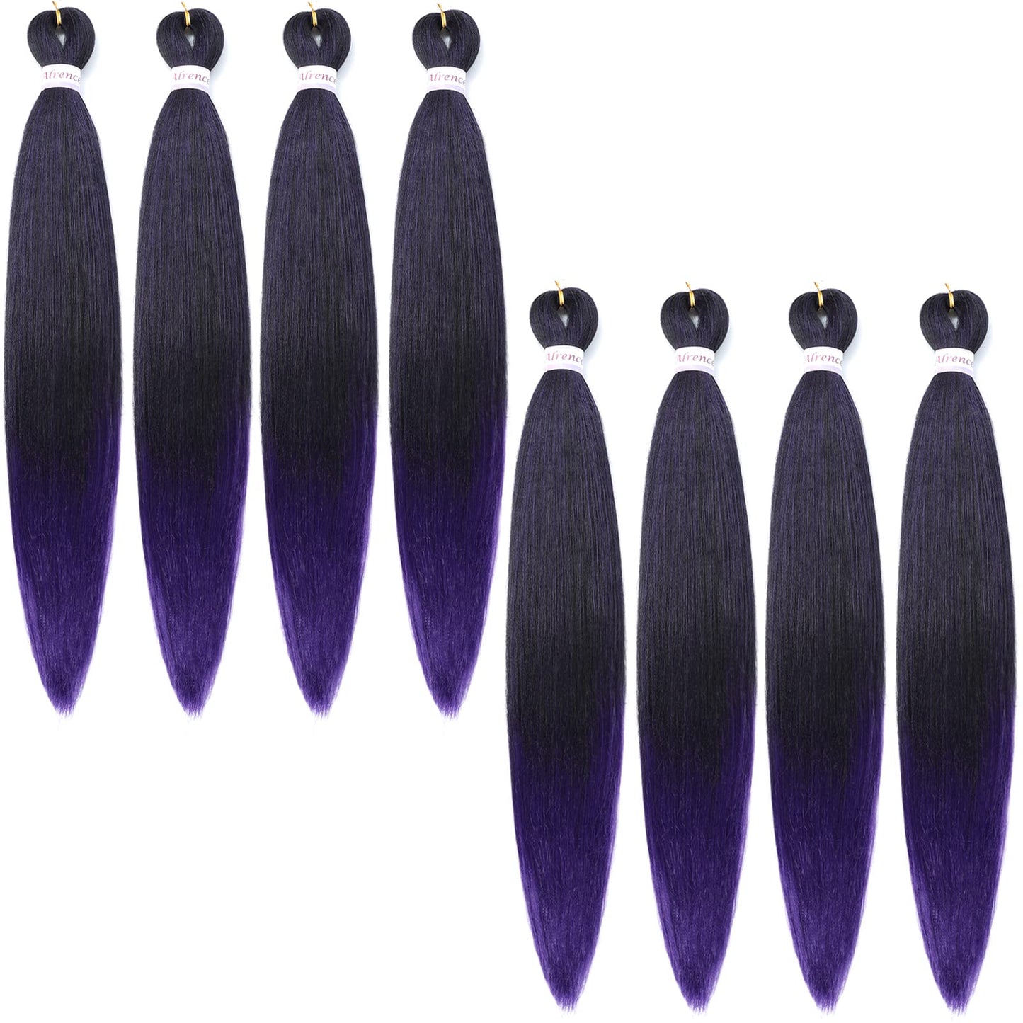 Alrence Pre Stretched Braiding Hair Long Braid 30 Inch 8 Packs Professional Braiding Hair Extensions Synthetic Crochet Twist Braids (30 Inch, 1B#)