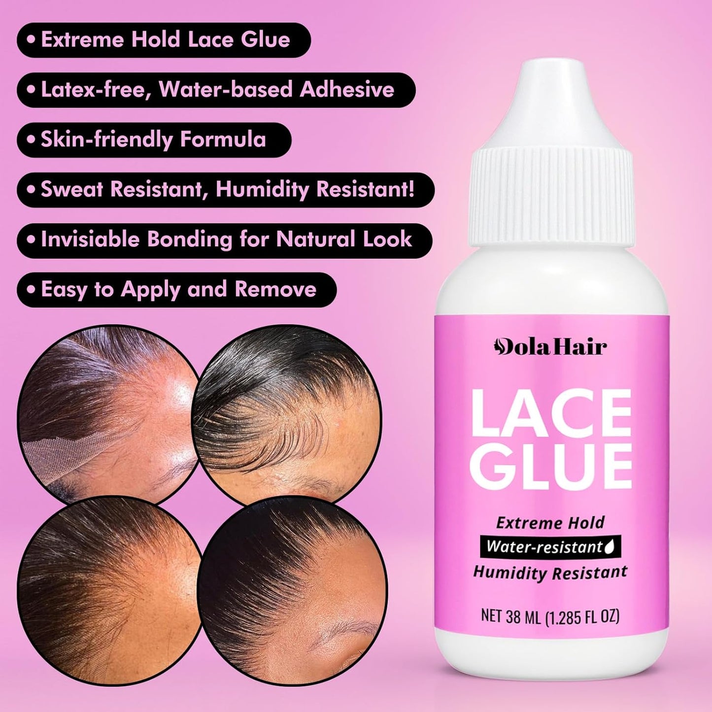 Dolahair Lace Wig Glue Kit - Waterproof Lace Front Glue for Wigs & Hair Replacement