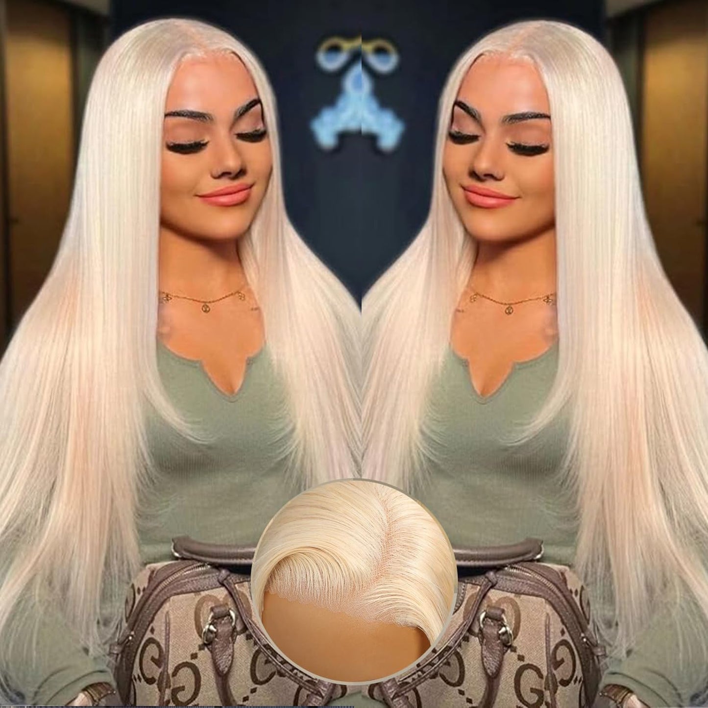 Alididi 613 13x6 Lace Front Wig Human Hair 150 Density Blonde Wig Human Hair 613 Lace Front Wig Human Hair Straight Lace Frontal Wig (150Inch, 613 Blonde Wig)