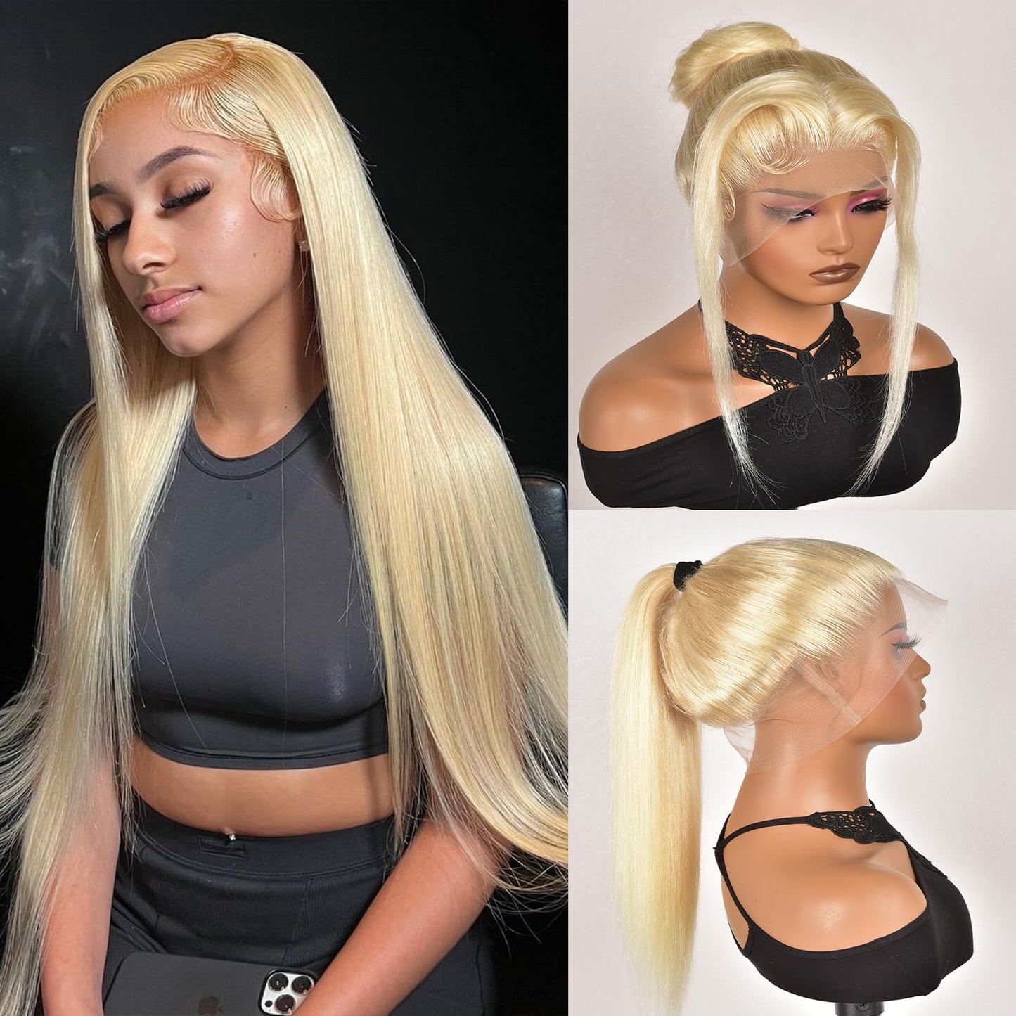 Alididi 613 13x6 Lace Front Wig Human Hair 150 Density Blonde Wig Human Hair 613 Lace Front Wig Human Hair Straight Lace Frontal Wig (150Inch, 613 Blonde Wig)