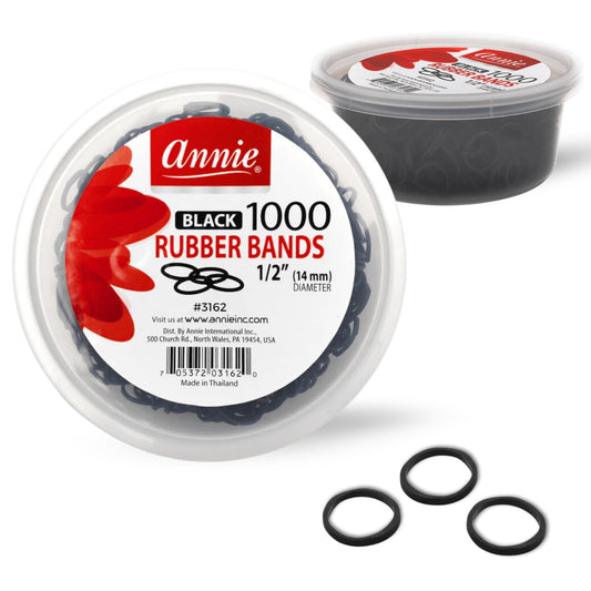 ANNIE 1000 RUBBER BANDS 1/2" #BLACK