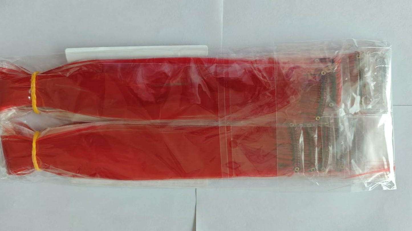 12 PCS Red Hair Extensions Clip in, 22 Inch Colored Hair Extensions Party Highlights Long Straight Synthetic Hairpieces for Women Kids Girls Cosplay