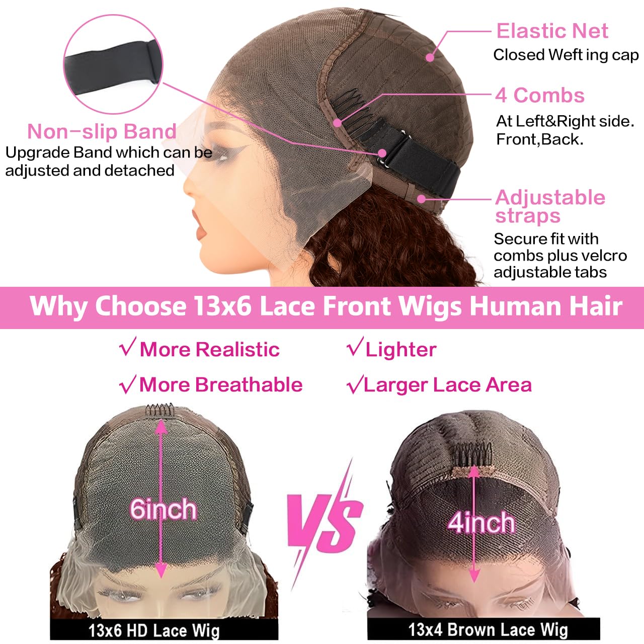 30Inch Chocolate Brown Lace Front Wig Human Hair 200 Density 13x6 HD Deep Wave Lace Front Wigs Human Hair Colored Deep Curly Lace Frontal Wigs Glueless Wig Brown Wig Wigs for Women