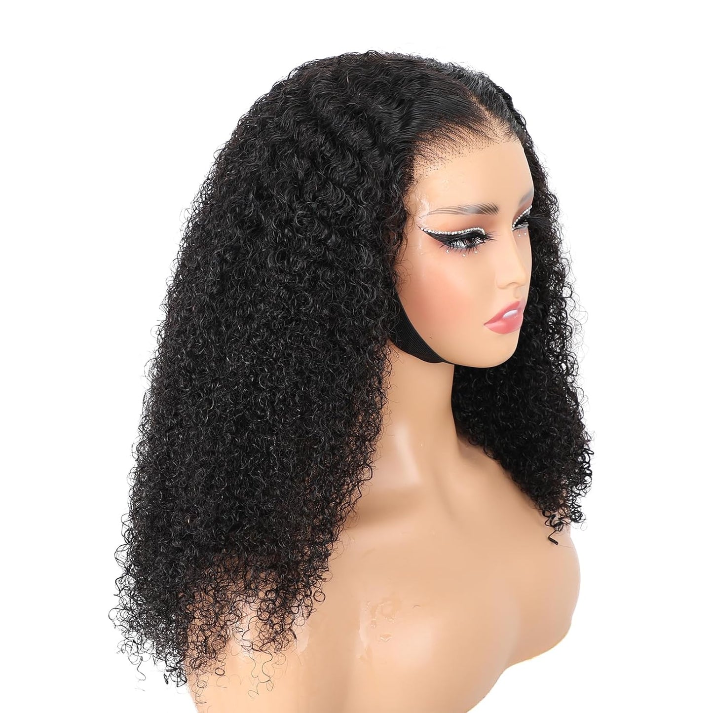 ISEE Wear and Go Glueless Wig Afro Kinky Curly Lace Front Wigs Human Hair 7x5 HD Lace Afro Curly Wigs for Women Lace Pre Cut Glueless Wigs Human Hair Pre Plucked 16 Inch