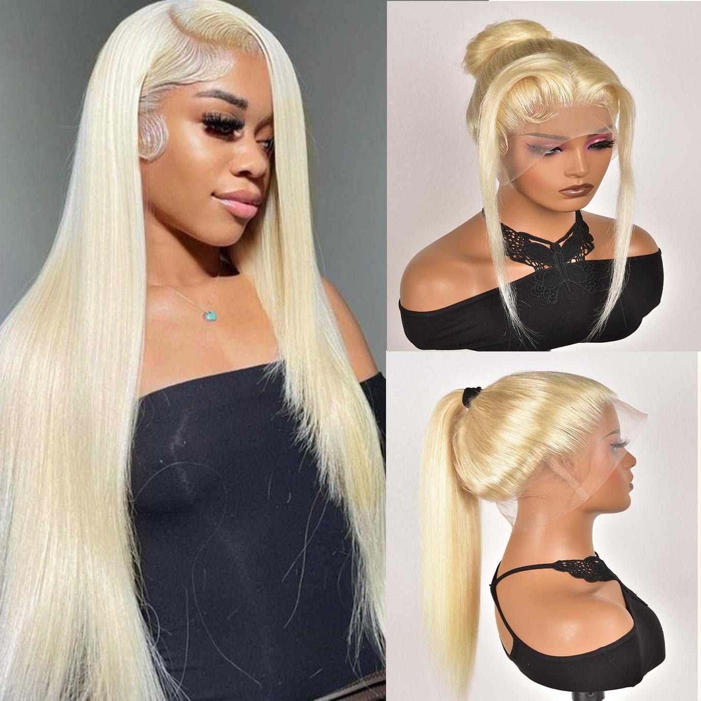 Alididi 613 13x6 Lace Front Wig Human Hair 150 Density Blonde Wig Human Hair 613 Lace Front Wig Human Hair Straight Lace Frontal Wig (150Inch, 613 Blonde Wig)