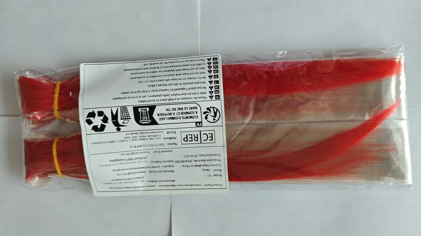 12 PCS Red Hair Extensions Clip in, 22 Inch Colored Hair Extensions Party Highlights Long Straight Synthetic Hairpieces for Women Kids Girls Cosplay