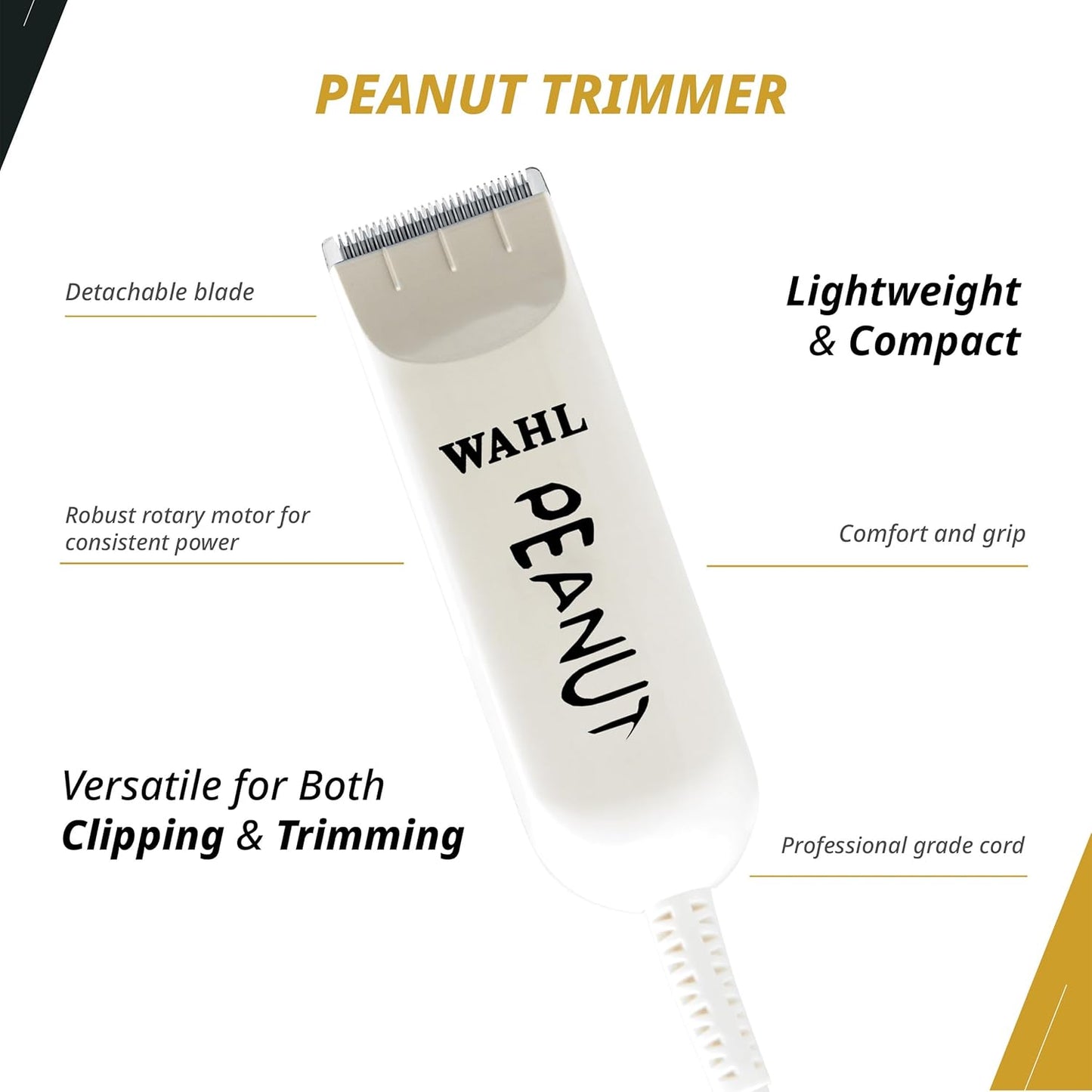 Wahl Professional All Star Corded Combo Includes Designer Clipper and Peanut Trimmer Powerful Motors Complete Kit