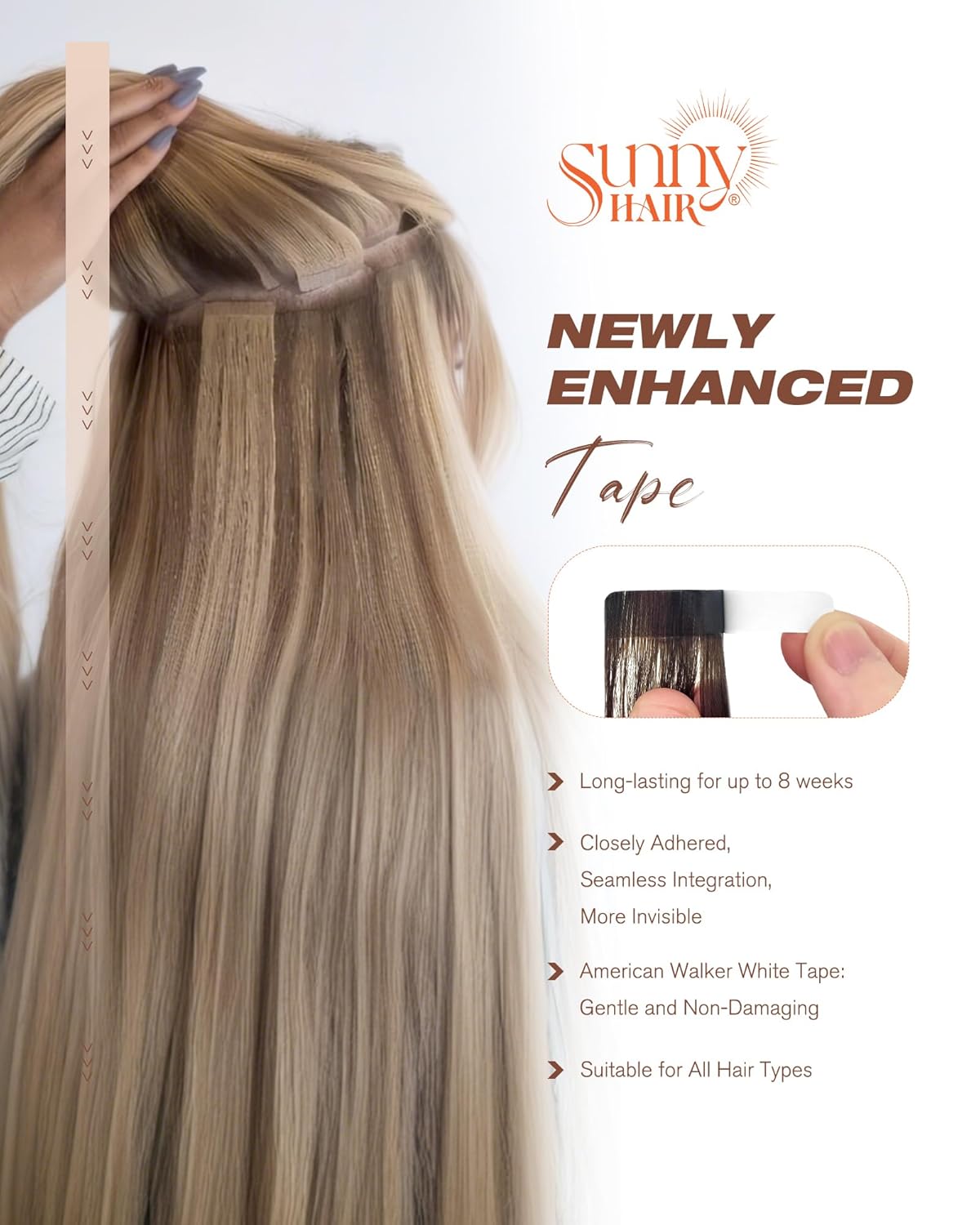 Sunny Hair Tape in Hair Extensions Human Hair 22inch Hair Extensions Real Human Hair Tape in Extensions for Women Jet Black Invisible Remy Hair Natural Straight Skin Weft Double Sided Tapes 20Pcs 50g